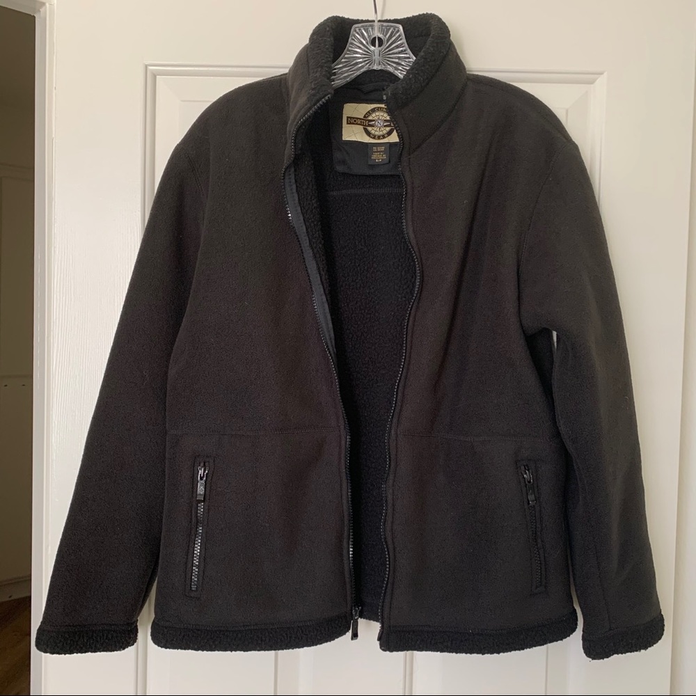 North End All Climate Wear Black Fleece Jacket, size S